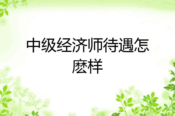 中级经济师待遇怎麽样