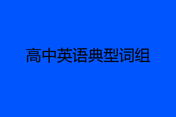 高中英语典型词组