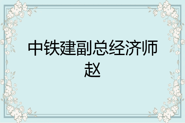 中铁建副总经济师赵