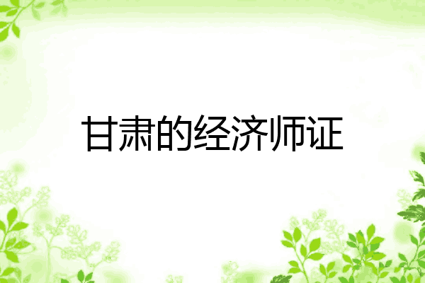 甘肃的经济师证
