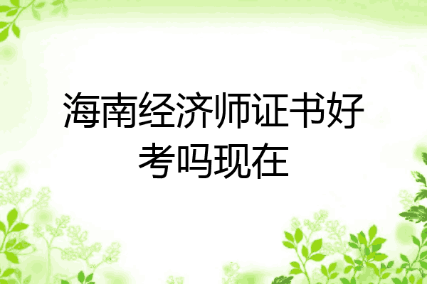 海南经济师证书好考吗现在