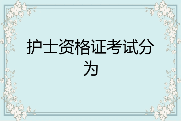 护士资格证考试分为
