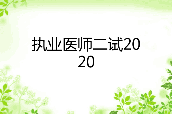 执业医师二试2020