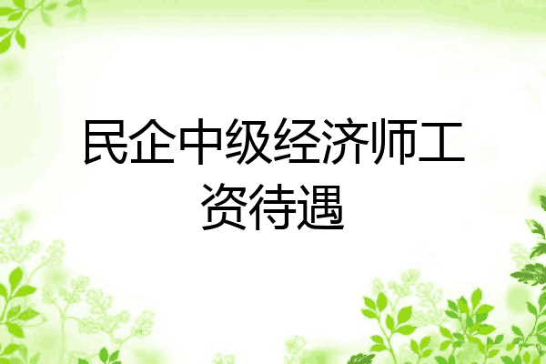 民企中级经济师工资待遇