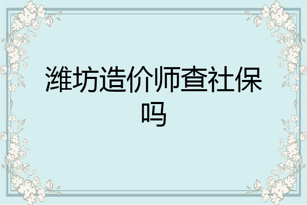 潍坊造价师查社保吗