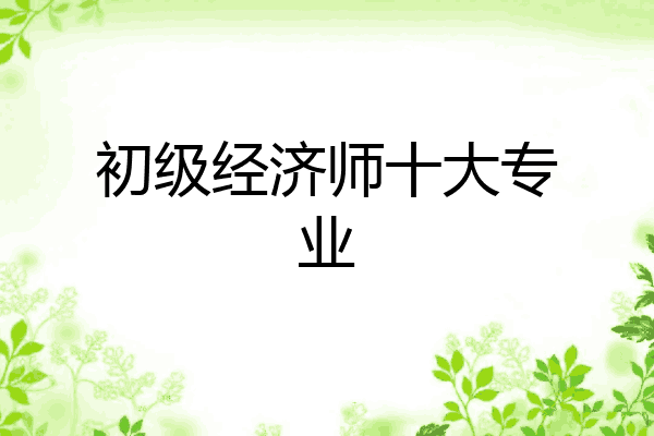 初级经济师十大专业