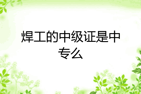 焊工的中级证是中专么