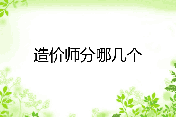 造价师分哪几个