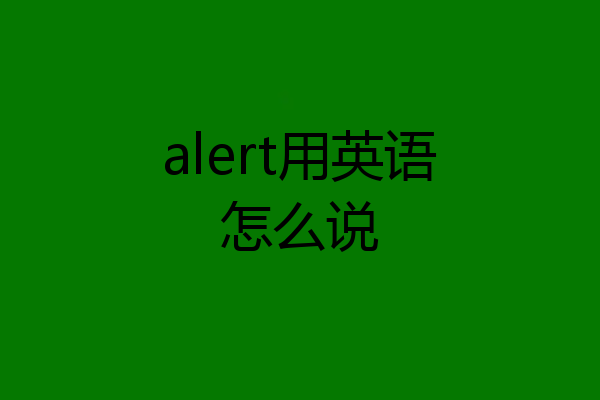alert用英语怎么说