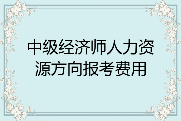 中级经济师人力资源方向报考费用