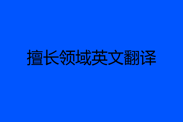 擅长领域英文翻译