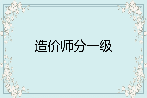 造价师分一级