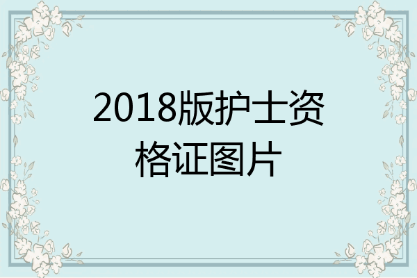 2018版护士资格证图片