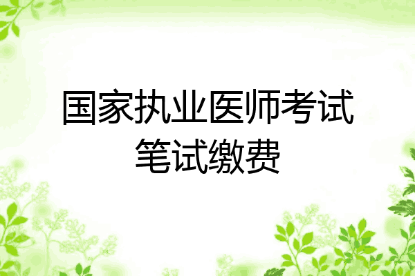 国家执业医师考试笔试缴费