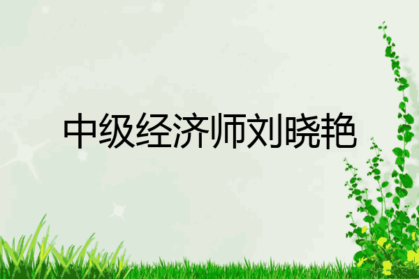 中级经济师刘晓艳