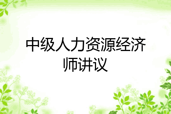 中级人力资源经济师讲议