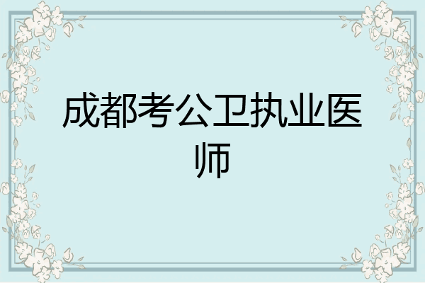 成都考公卫执业医师