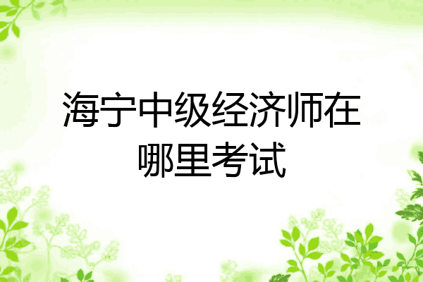 海宁中级经济师在哪里考试