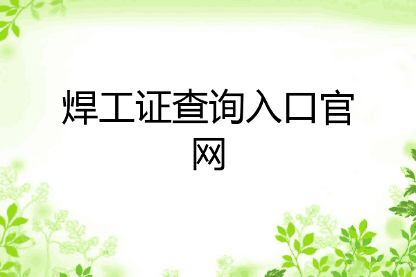 焊工证查询入口官网