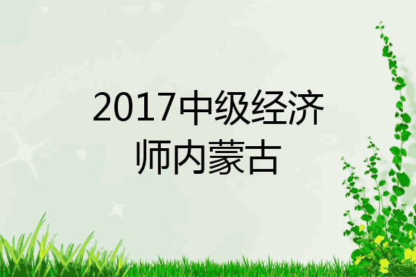 2017中级经济师内蒙古