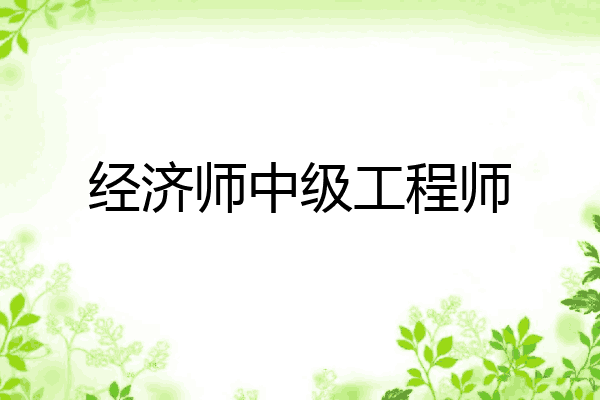 经济师中级工程师