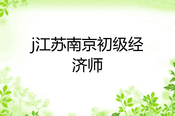 j江苏南京初级经济师