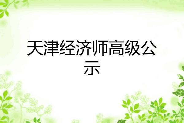 天津经济师高级公示