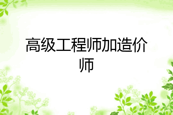 高级工程师加造价师