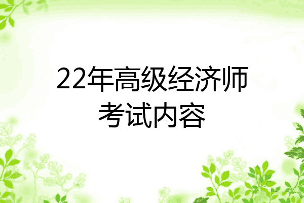 22年高级经济师考试内容