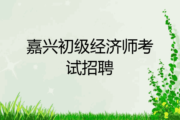 嘉兴初级经济师考试招聘
