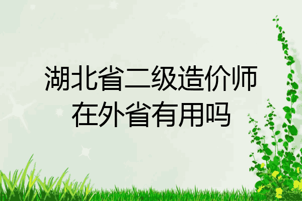 湖北省二级造价师在外省有用吗