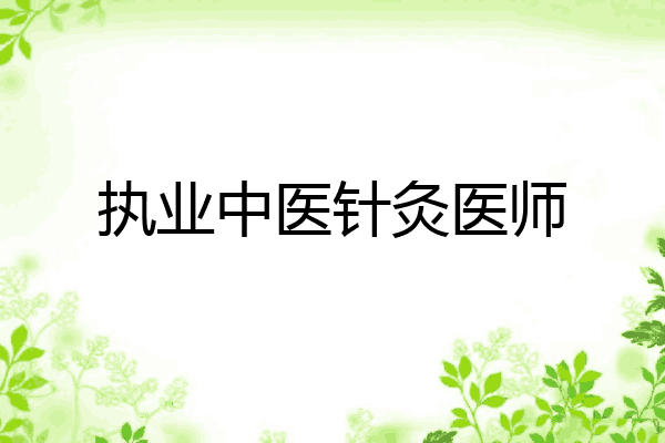 执业中医针灸医师