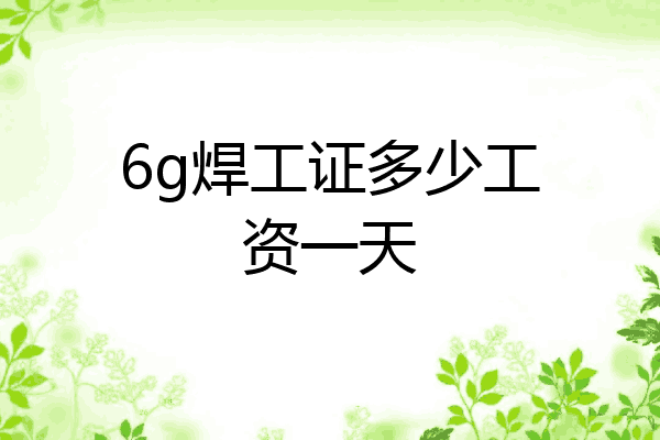 6g焊工证多少工资一天