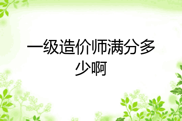 一级造价师满分多少啊