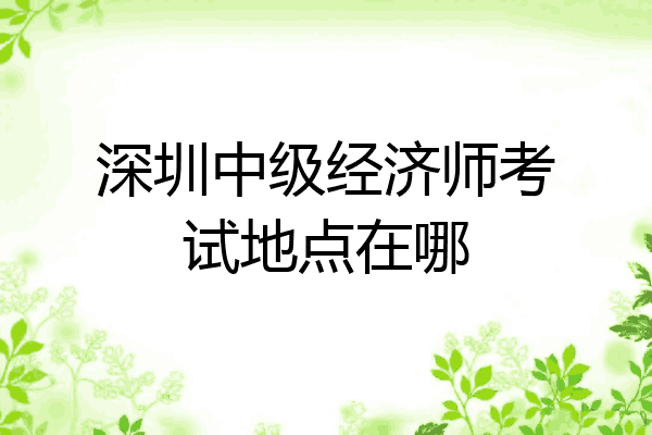 深圳中级经济师考试地点在哪