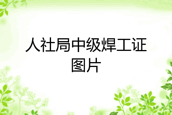 人社局中级焊工证图片