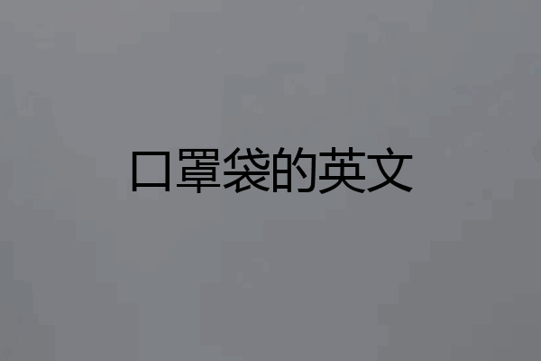 口罩袋的英文