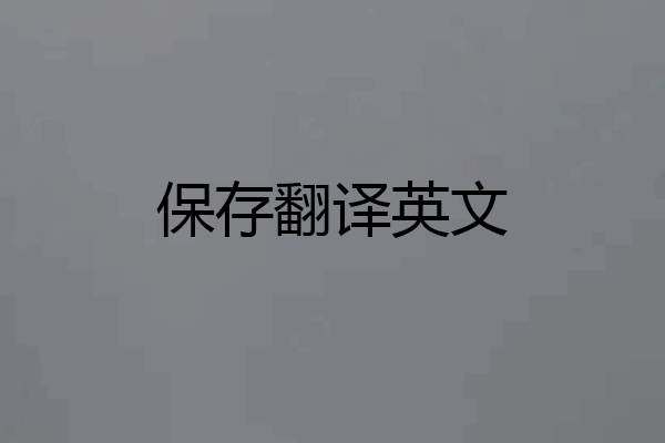 保存翻译英文