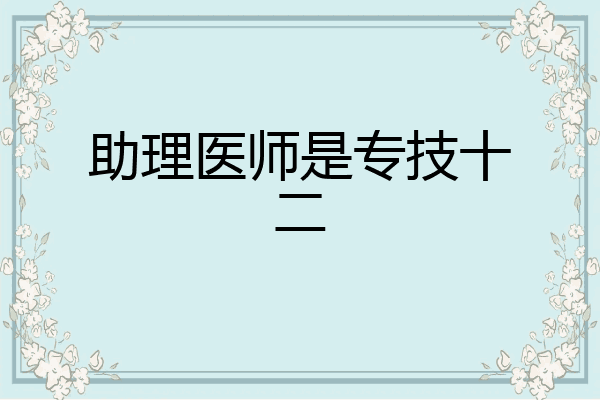 助理医师是专技十二