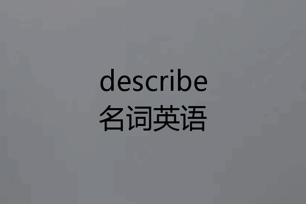 describe名词英语