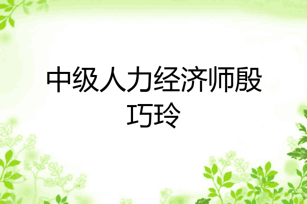 中级人力经济师殷巧玲