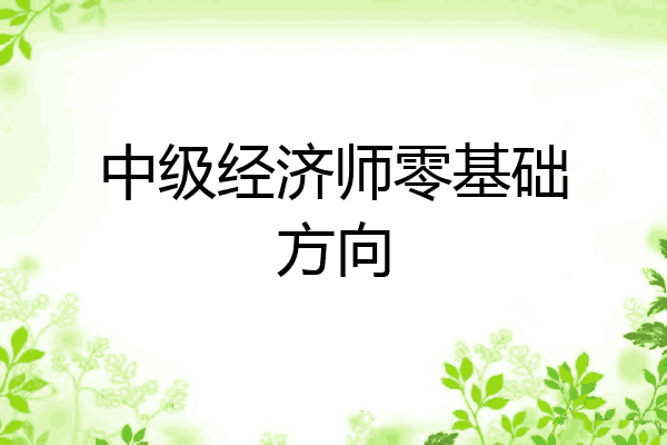 中级经济师零基础方向