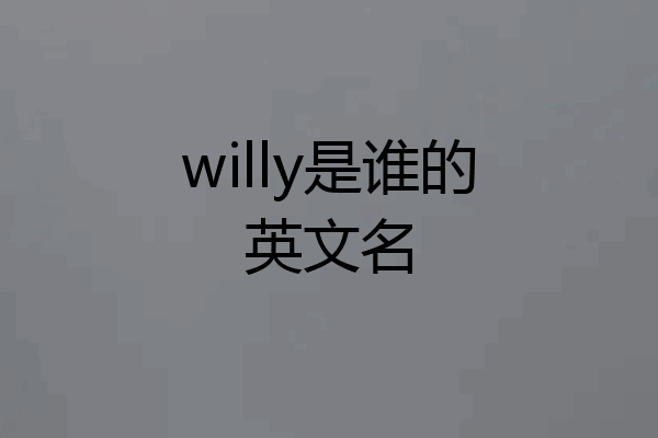 willy是谁的英文名