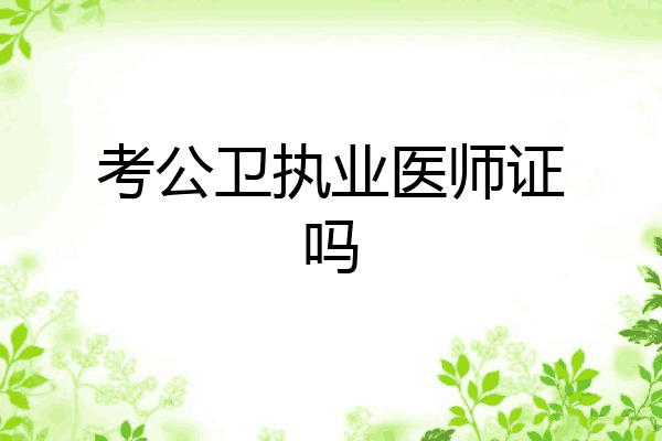 考公卫执业医师证吗