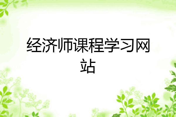 经济师课程学习网站