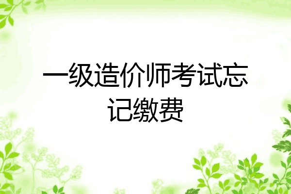 一级造价师考试忘记缴费