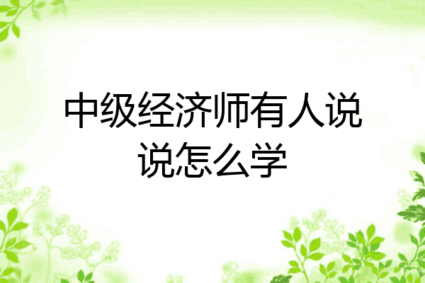 中级经济师有人说说怎么学