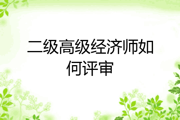 二级高级经济师如何评审