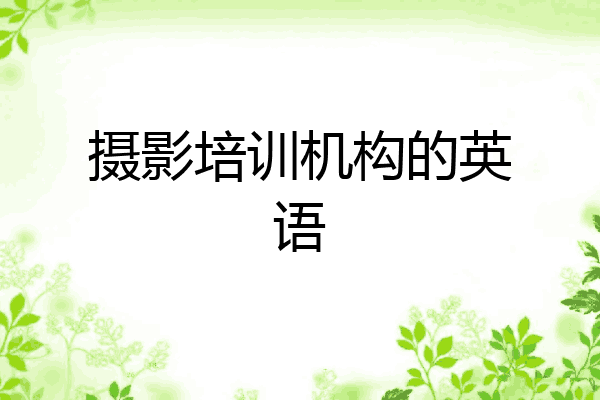 摄影培训机构的英语