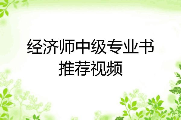 经济师中级专业书推荐视频